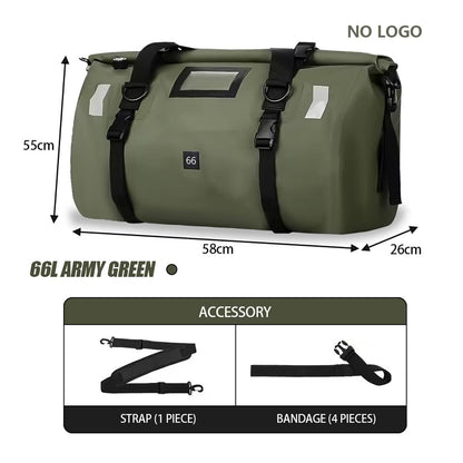 MotoTrek Waterproof Motorcycle Rear Seat Bag  20L100L Expandable Travel Tail Bag  Helmet Storage Fo 12
