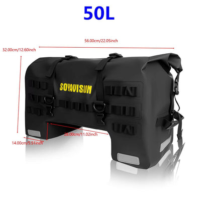 MotoTrek Waterproof Motorcycle Rear Seat Bag  20L100L Expandable Travel Tail Bag  Helmet Storage Fo 13