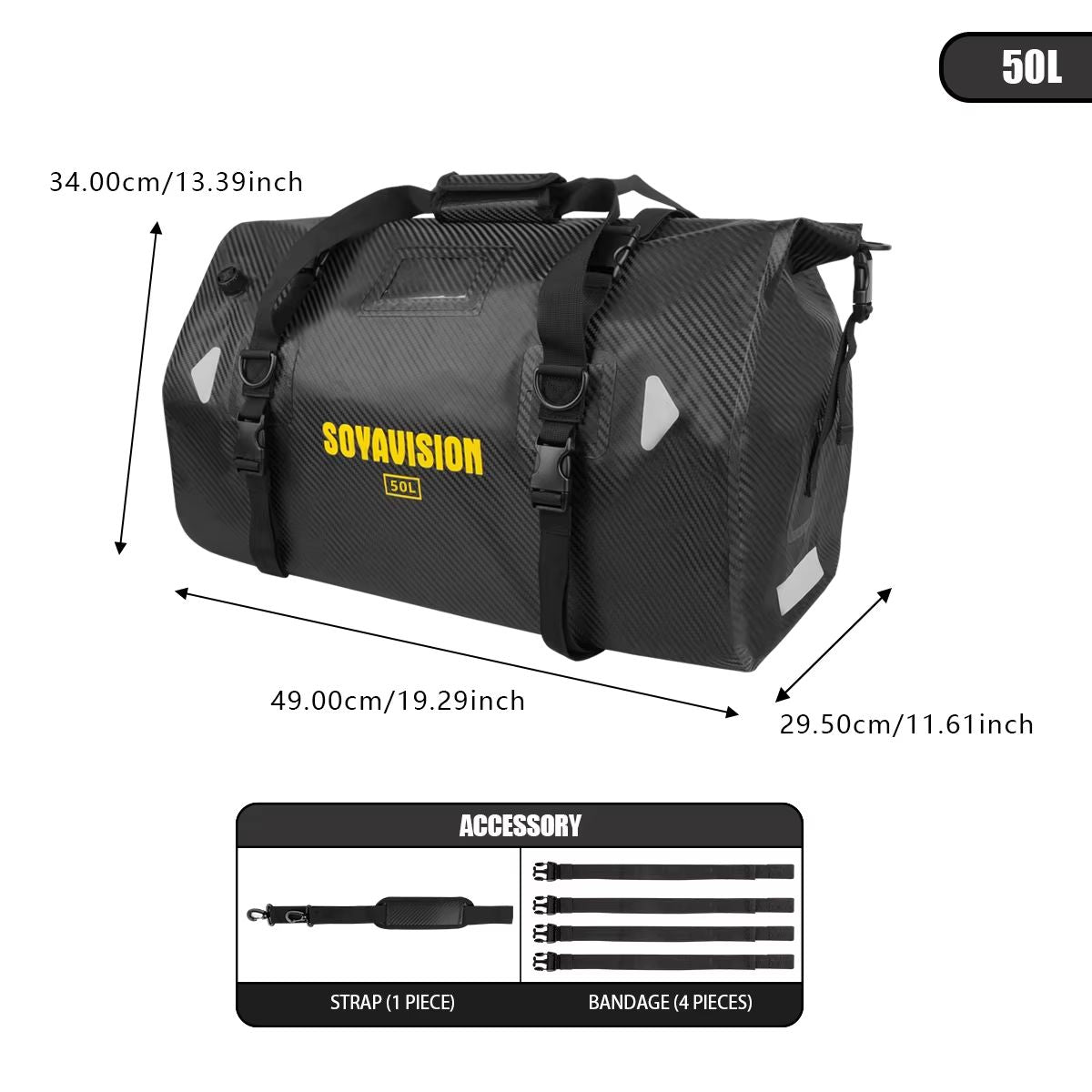 MotoTrek Waterproof Motorcycle Rear Seat Bag  20L100L Expandable Travel Tail Bag  Helmet Storage Fo 8