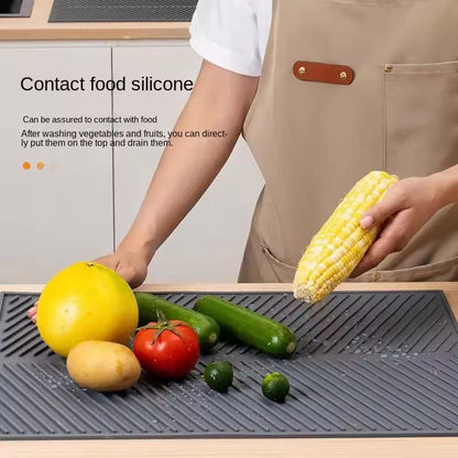 FlexiDry Silicone Drain Pad  NonSlip HeatResistant Dish Drying Mat  Kitchen Counter Protector 3
