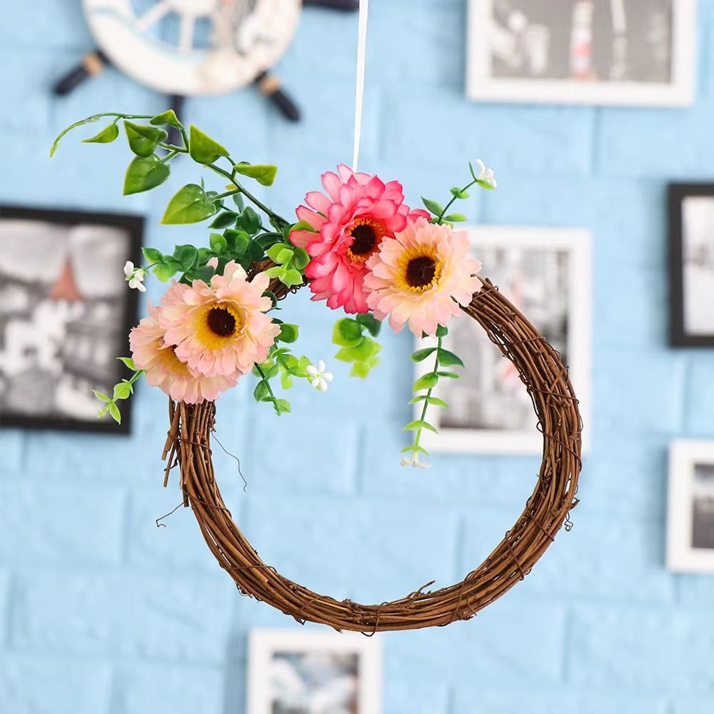 EverJoy Christmas Artificial Wreath  Handmade Wicker Vine Rattan Garland For Holiday Home  Party De 3