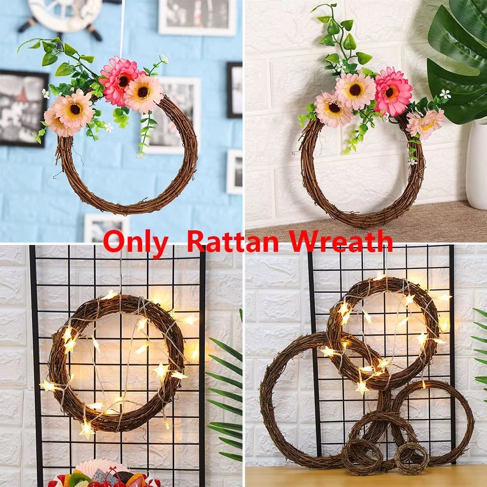 EverJoy Christmas Artificial Wreath  Handmade Wicker Vine Rattan Garland For Holiday Home  Party De 4