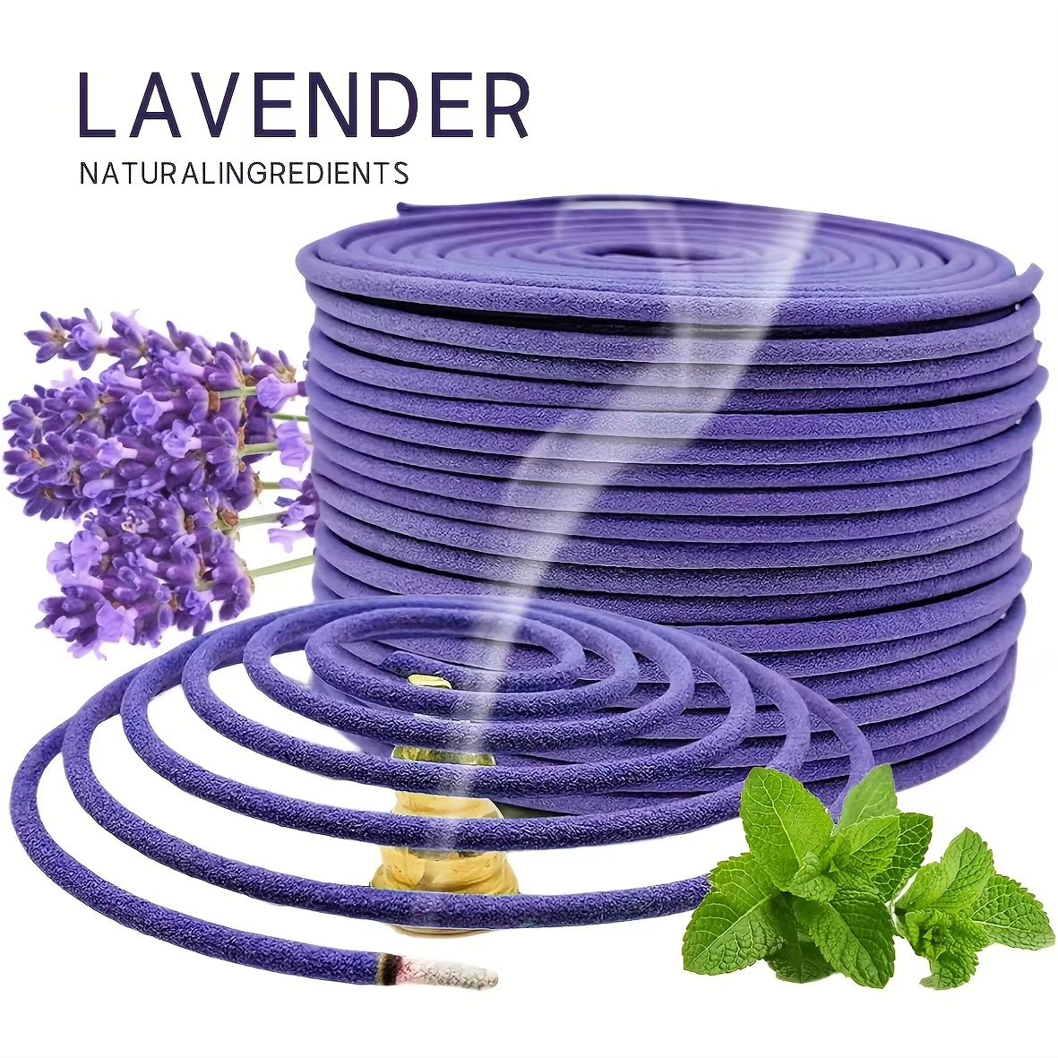SerenityScents Lemongrass & Lavender Essential Oil Coils – Long-Burning Aromatherapy Incense for Meditation, Yoga & Outd