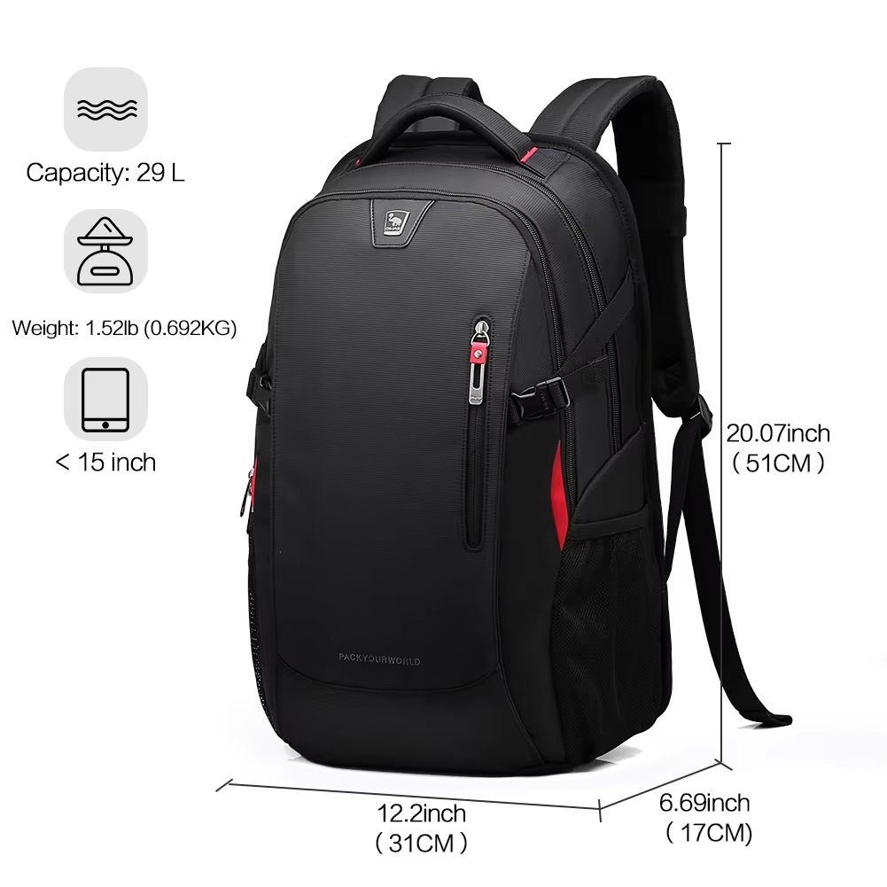 OIWAS 29L Waterproof Laptop Backpack  Casual Travel  School Bag For Men And Teens Fits 14Inch Lapto 4
