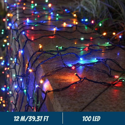 LumaGlow 300LED Solar String Lights  8 Mode Waterproof Fairy Lights For Outdoor Christmas  Garden D 2