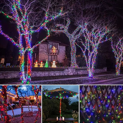 LumaGlow 300LED Solar String Lights  8 Mode Waterproof Fairy Lights For Outdoor Christmas  Garden D 3