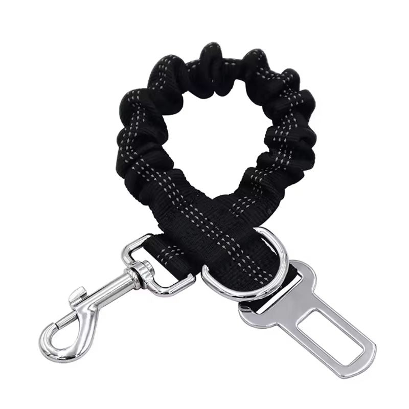 PawGuard Adjustable Dog Car Seat Belt  Elastic Safety Leash For Pets With Buffer Shock Absorption   2