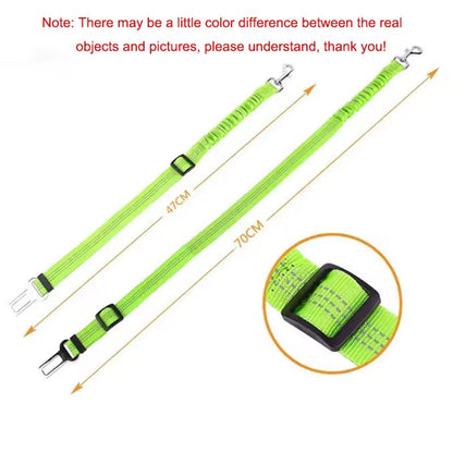 PawGuard Adjustable Dog Car Seat Belt  Elastic Safety Leash For Pets With Buffer Shock Absorption   3