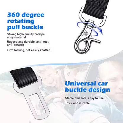 PawGuard Adjustable Dog Car Seat Belt  Elastic Safety Leash For Pets With Buffer Shock Absorption   4