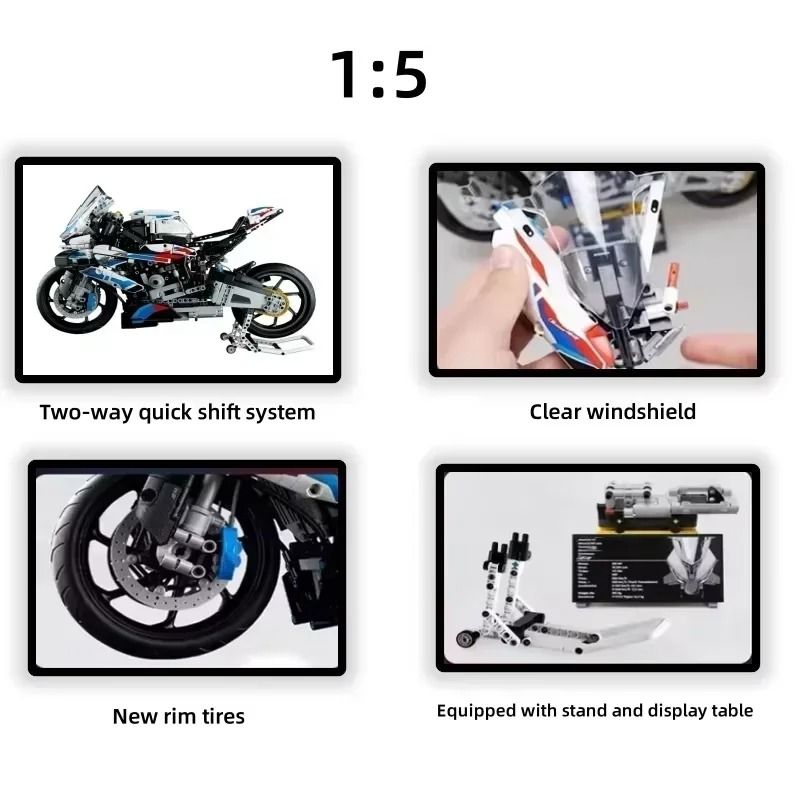 Motorcycle Building Blocks Model Kit Educational Assembly Toy For Boys And Collectors 2