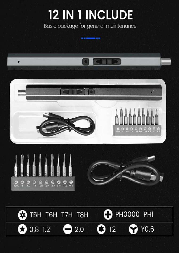 PowerFix Pro Cordless Electric Screwdriver Set 2