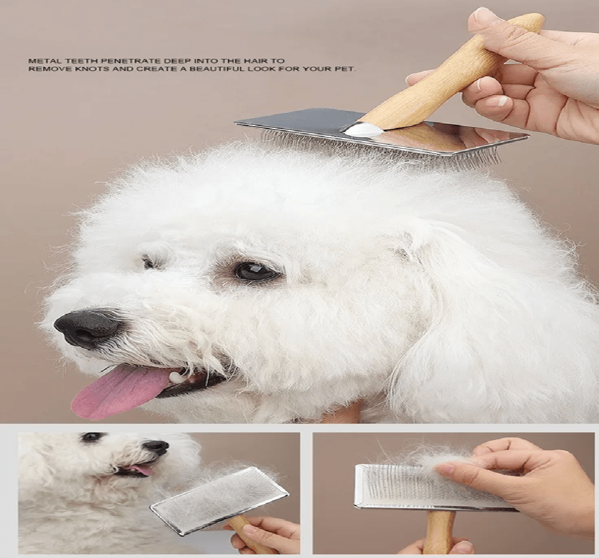 PawEase Solid Wood Pet Grooming Comb 1