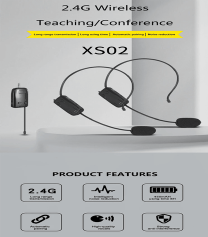 ClearVoice 2.4G Wireless Headset Microphone Set