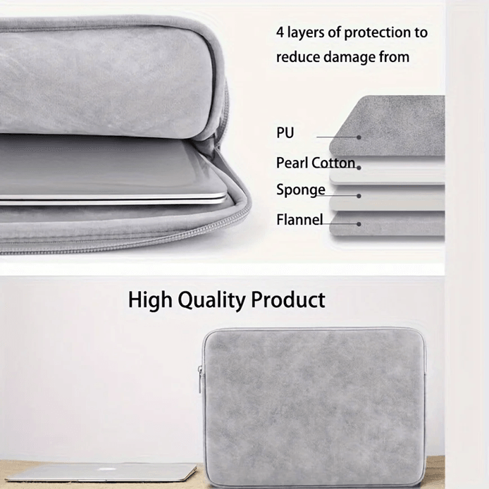 SlimGuard PU Leather Laptop Sleeve Case 3