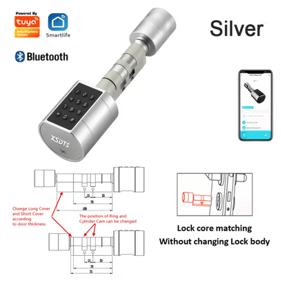 SmartGuard Tuya Fingerprint Cylinder Door Lock 3
