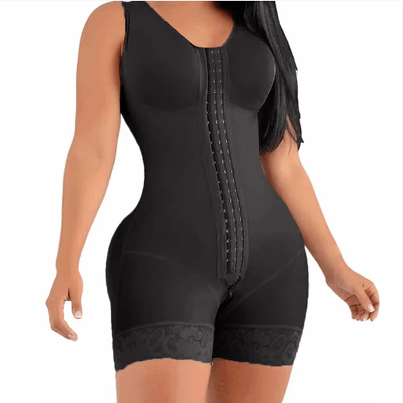 Sculptique High Compression Full Body Shaper with Adjustable Brooch Closure