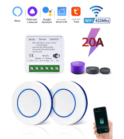 PowerSync 20A Tuya WiFi Smart Switch With RF Control And Voice Integration 9