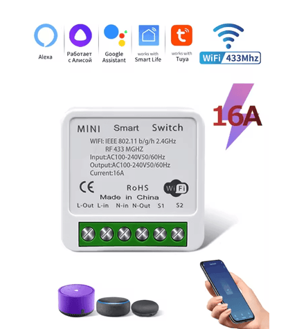 PowerSync 20A Tuya WiFi Smart Switch With RF Control And Voice Integration 5