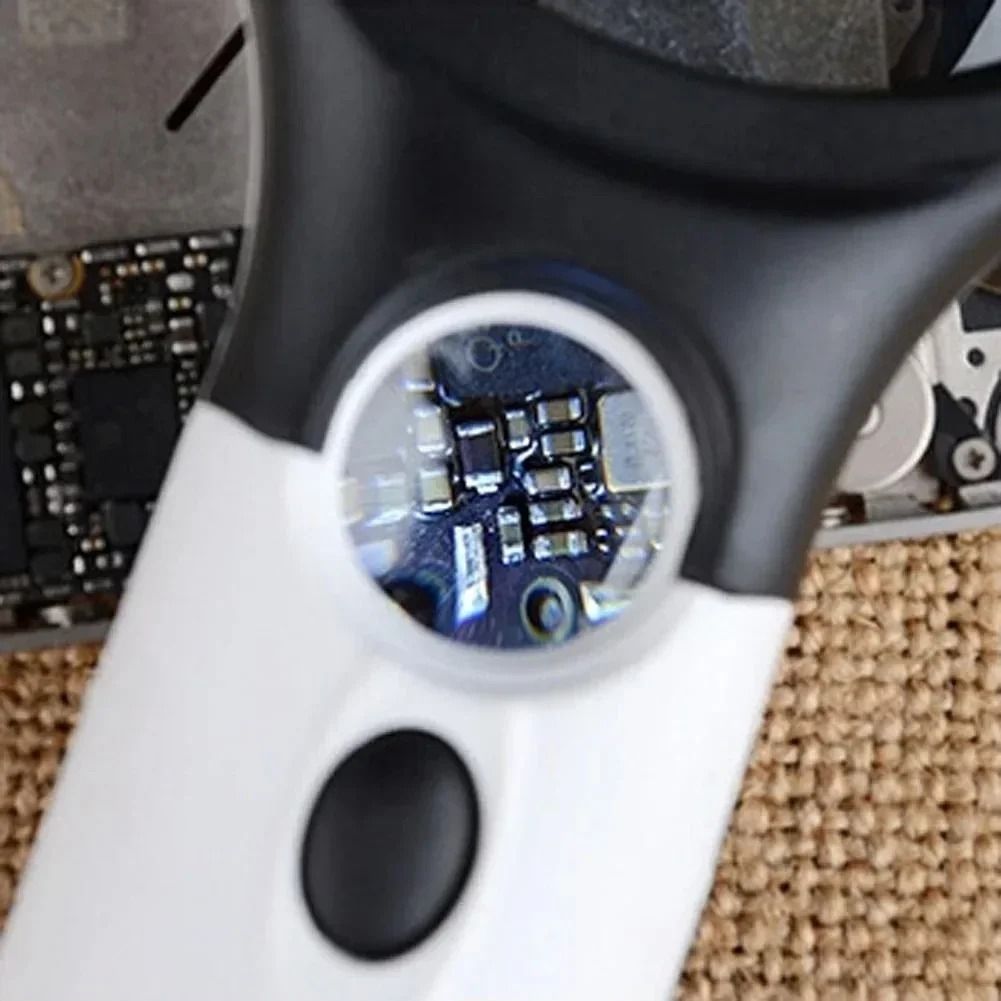 Professional Handheld Magnifying Glass With LED Light 3X And 45X Dual Lens Magnifier For Reading Je