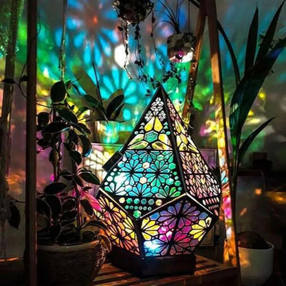 D2 Wooden Hollow LED Projection Night Lamp Home Decor Ambient Light 3