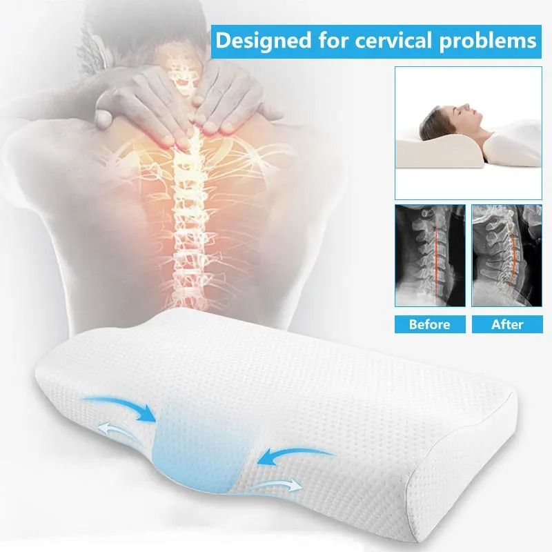 Orthopedic Memory Foam Butterfly Pillow for Neck Support and Cervical Alignment