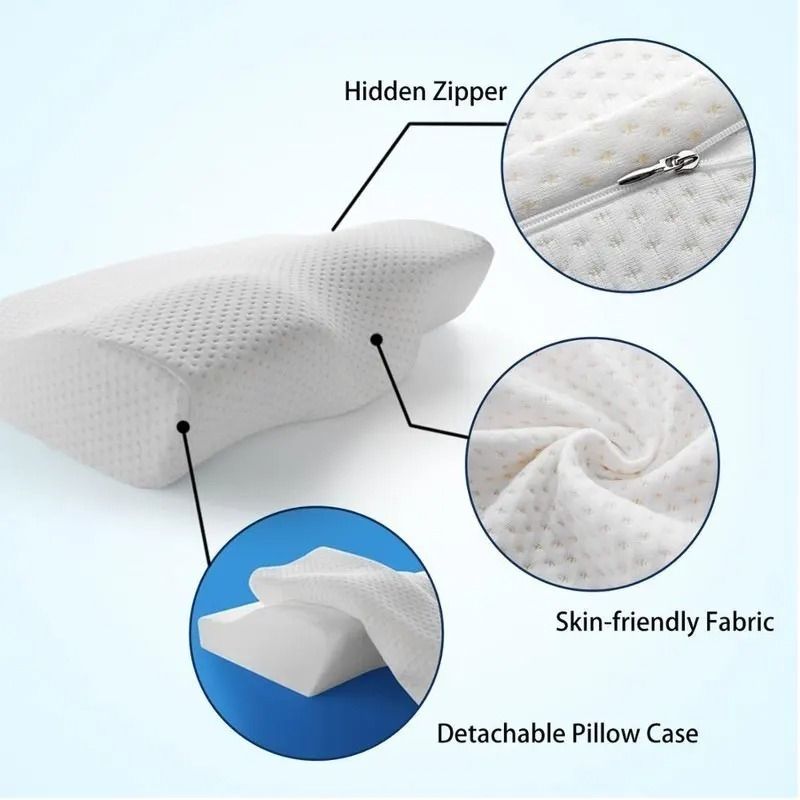 Orthopedic Memory Foam Butterfly Pillow For Neck Support And Cervical Alignment 1