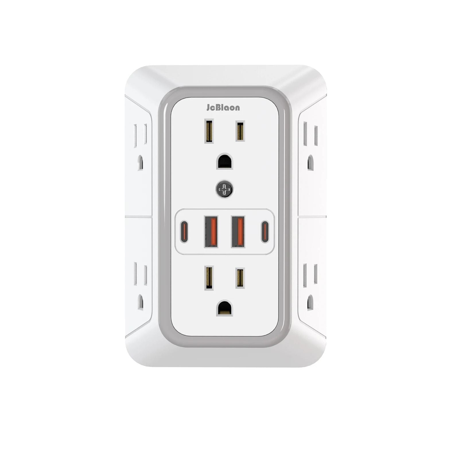 US Multi Socket Wall Plug With 6 AC Outlets And 4 USB Ports Including 2 Type C Fast Charging Power  6
