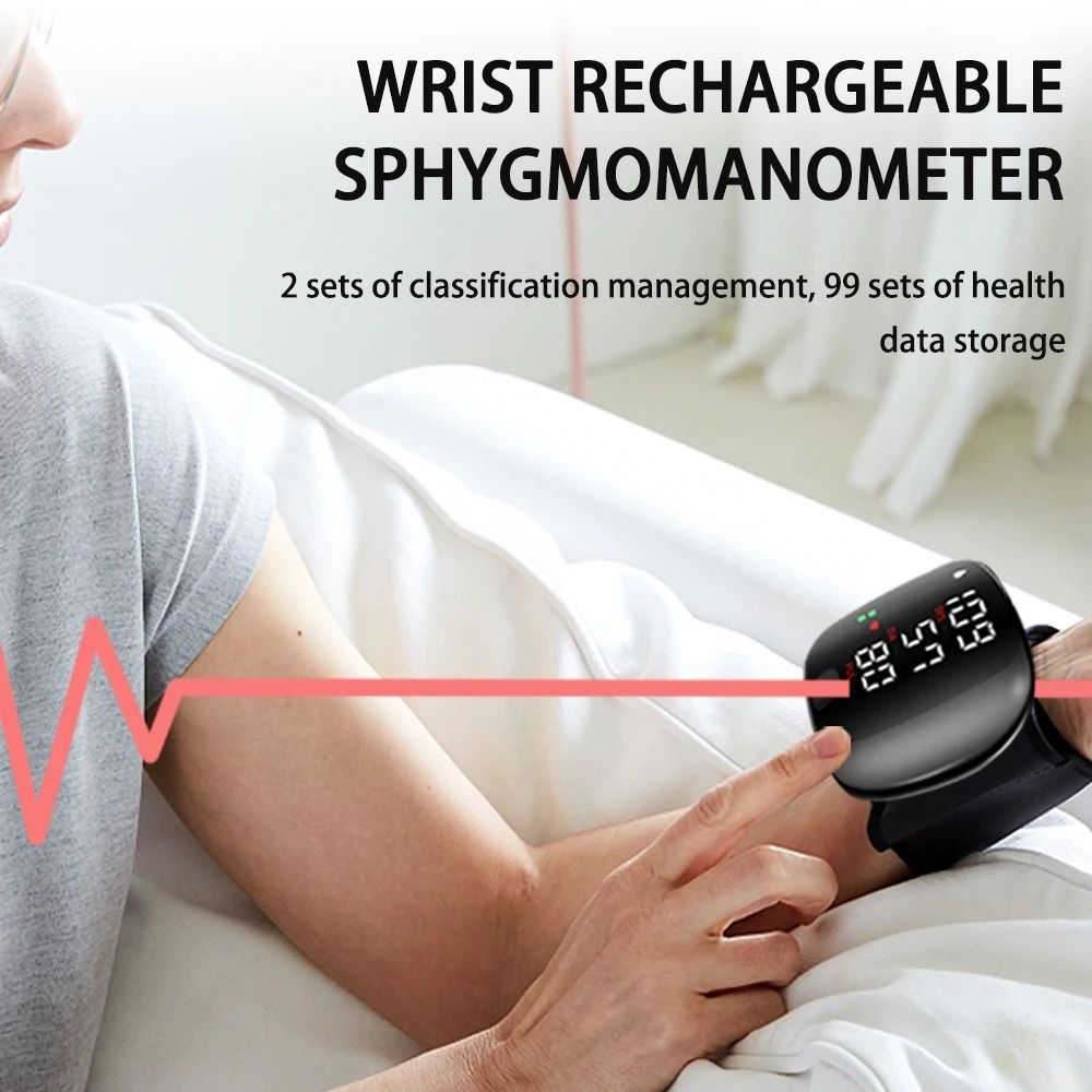 Digital Wrist Blood Pressure Meter Automatic Voice Tonometer Smart Heart Rate Monitor 5