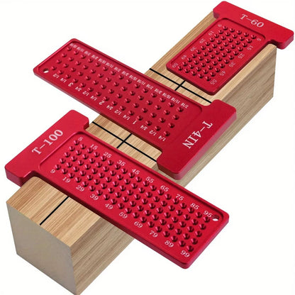 PrecisionPocket T-Square & Hole Scribing Gauge - Metric / Inch Layout Ruler