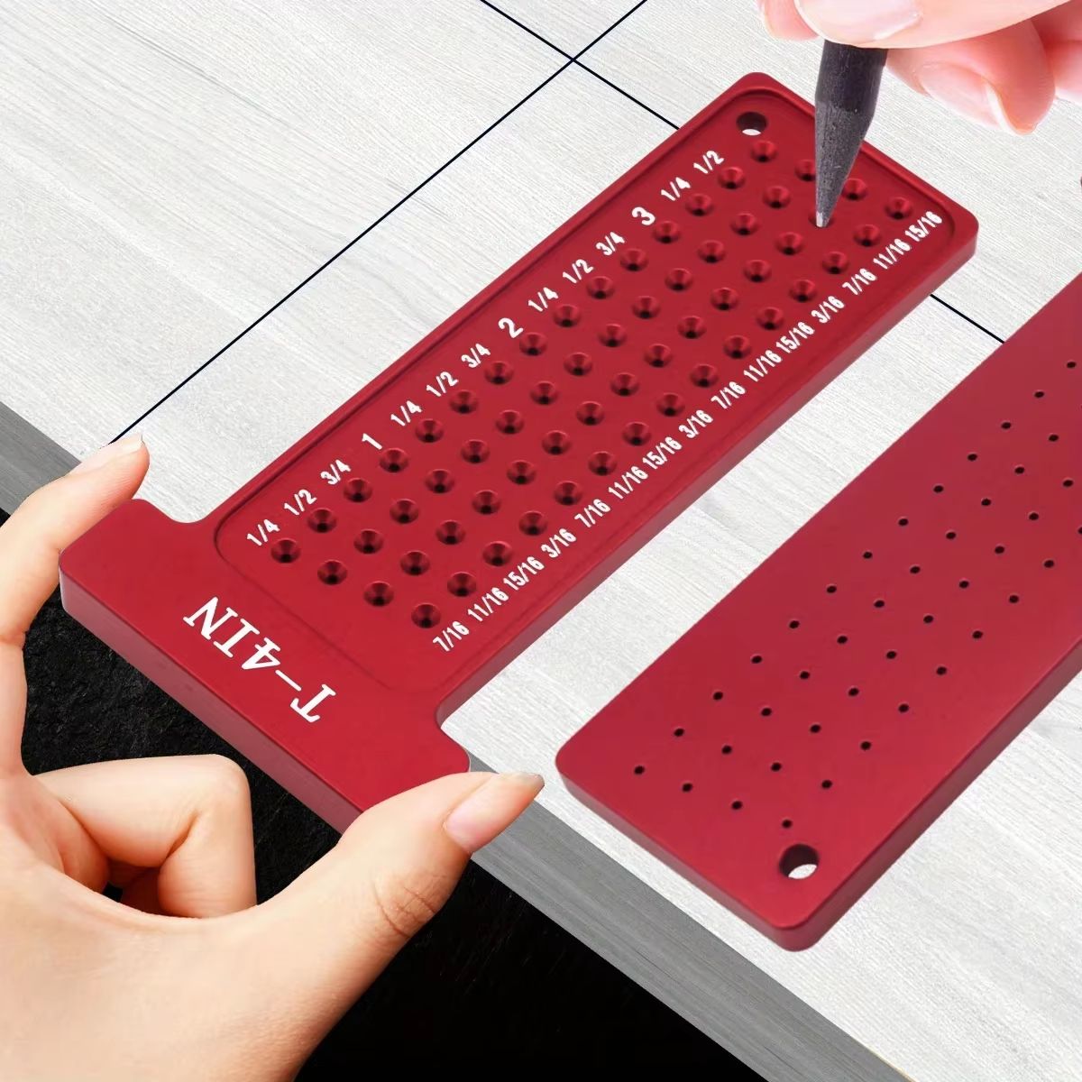 PrecisionPocket TSquare  Hole Scribing Gauge  Metric  Inch Layout Ruler 4