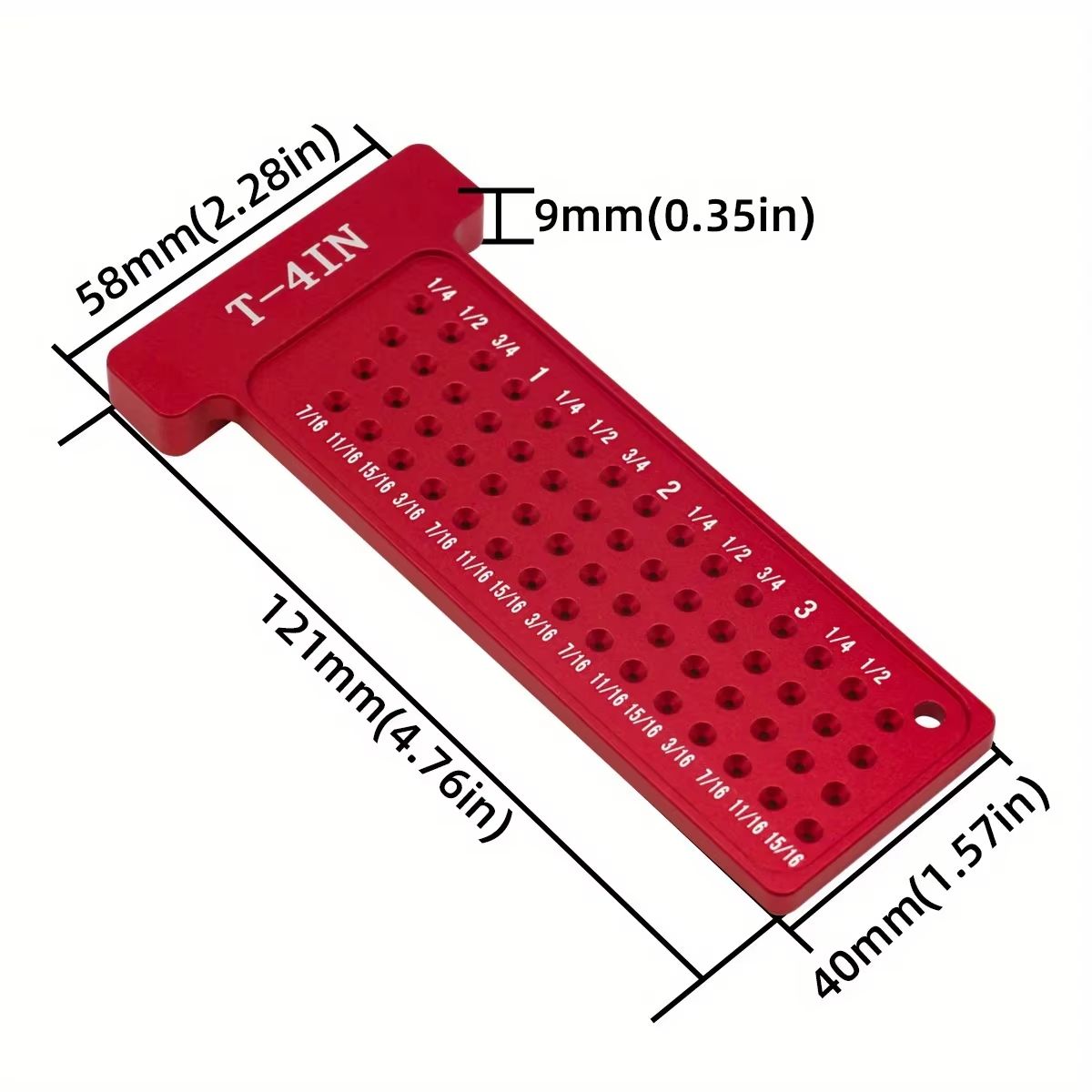 PrecisionPocket TSquare  Hole Scribing Gauge  Metric  Inch Layout Ruler 10