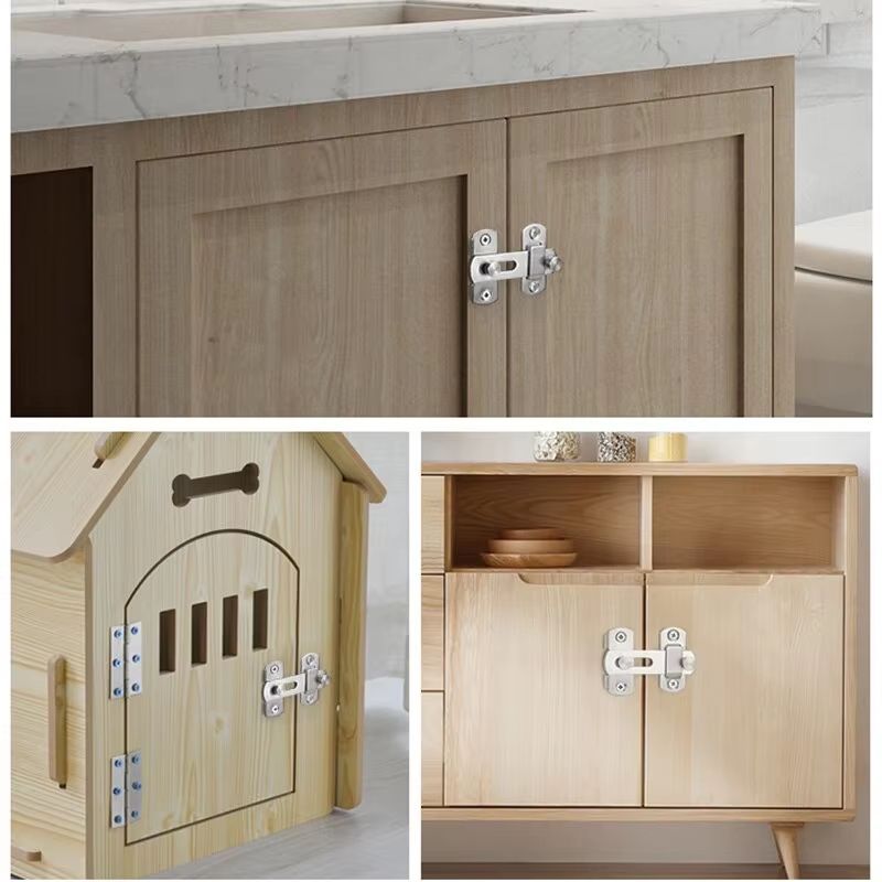 HeavyDuty Sliding Barn Door Latch  Secure Right Angle Door Bolt For Closets Windows And Baby Safety 4