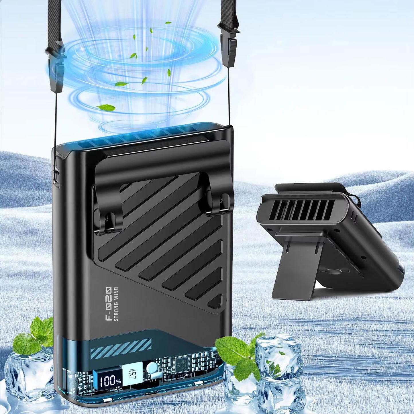 Portable Waist Clip Fan – Ultra-Quiet Five-Hole Cooling Fan with Belt Clip and Neck Strap for Outdoor, Travel & Office U