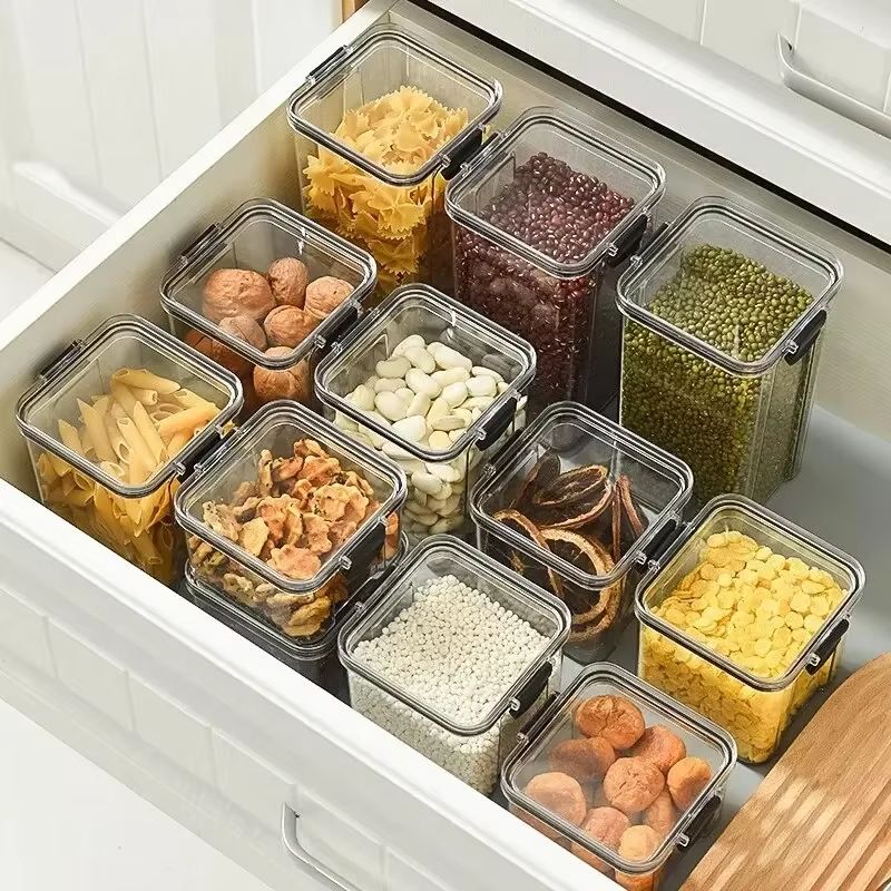 Airtight Multigrain Storage Box – Moisture-Proof Plastic Food Container for Snacks, Dried Fruit & Kitchen Organization