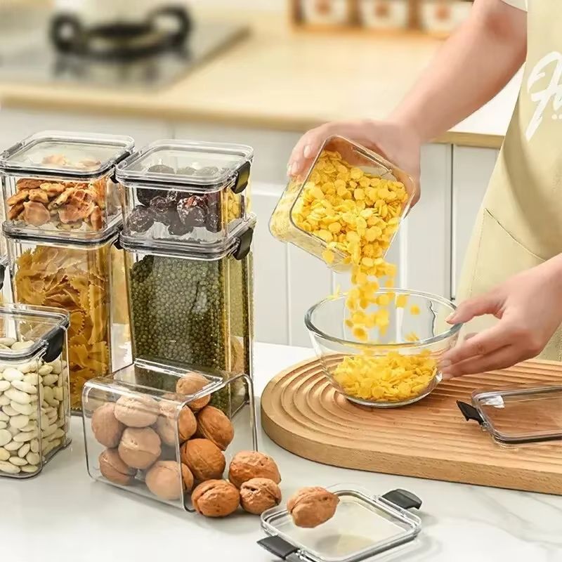 Airtight Multigrain Storage Box  MoistureProof Plastic Food Container For Snacks Dried Fruit  Kitch 1