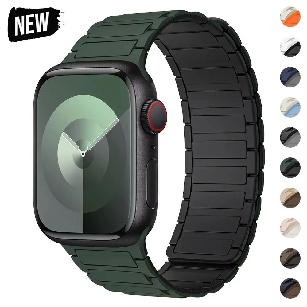 Magnetic Loop Silicone Band for Apple Watch – Soft, Secure & Stylish Strap for Series 9, 8, 7, 6, 5, 4, 3, SE & Ultra 2