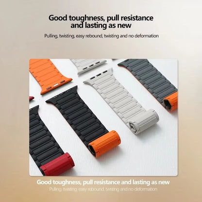 Magnetic Loop Silicone Band For Apple Watch  Soft Secure  Stylish Strap For Series 9 8 7 6 5 4 3 SE 3