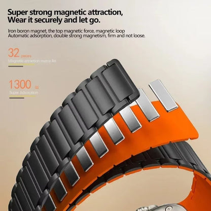 Magnetic Loop Silicone Band For Apple Watch  Soft Secure  Stylish Strap For Series 9 8 7 6 5 4 3 SE 4