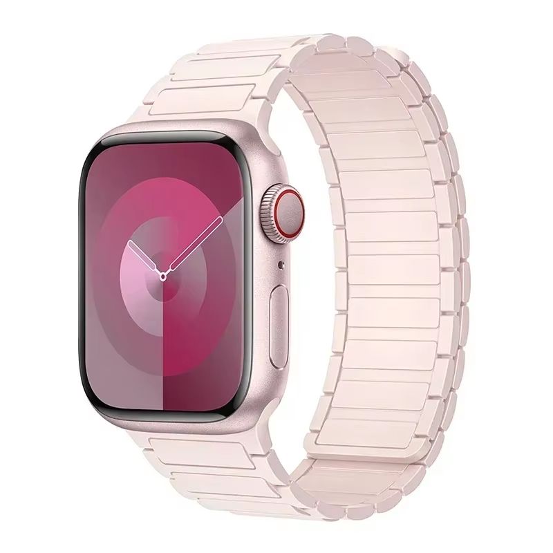Magnetic Loop Silicone Band For Apple Watch  Soft Secure  Stylish Strap For Series 9 8 7 6 5 4 3 SE 10
