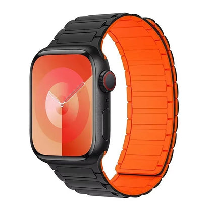 Magnetic Loop Silicone Band For Apple Watch  Soft Secure  Stylish Strap For Series 9 8 7 6 5 4 3 SE 8