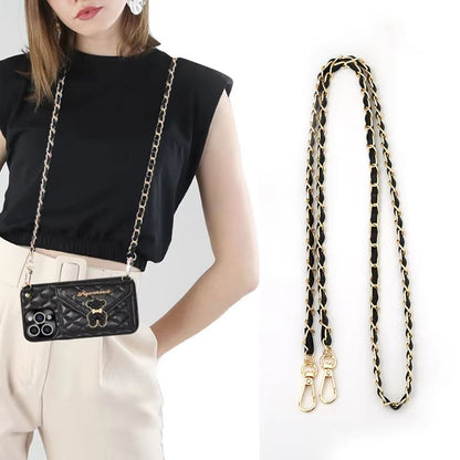 Luxury 120cm Leather Purse Chain Strap  Adjustable Crossbody Replacement Bag Chain For Women 2