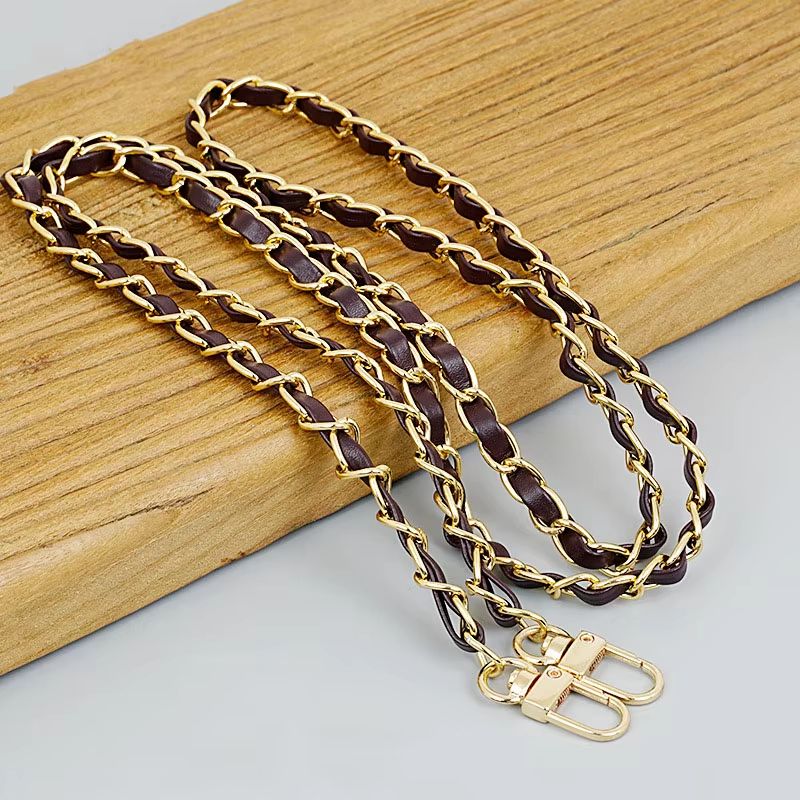 Luxury 120cm Leather Purse Chain Strap  Adjustable Crossbody Replacement Bag Chain For Women 18