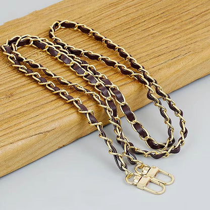 Luxury 120cm Leather Purse Chain Strap  Adjustable Crossbody Replacement Bag Chain For Women 18