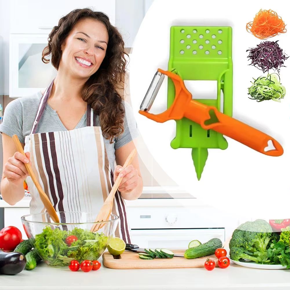 Cocororo Multifunctional Fruit and Vegetable Peeler with Juicer – Dual Blade Zest and Strip Peeler for Potatoes, Oranges