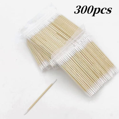 Precision Cotton Nail Polish Corrector Sticks  100300500 Disposable Wooden Cotton Tip Buds 12