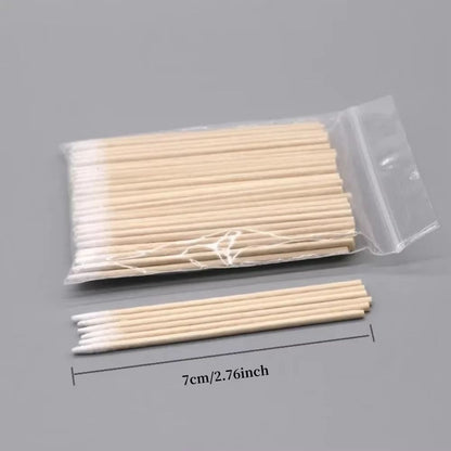 Precision Cotton Nail Polish Corrector Sticks  100300500 Disposable Wooden Cotton Tip Buds 4