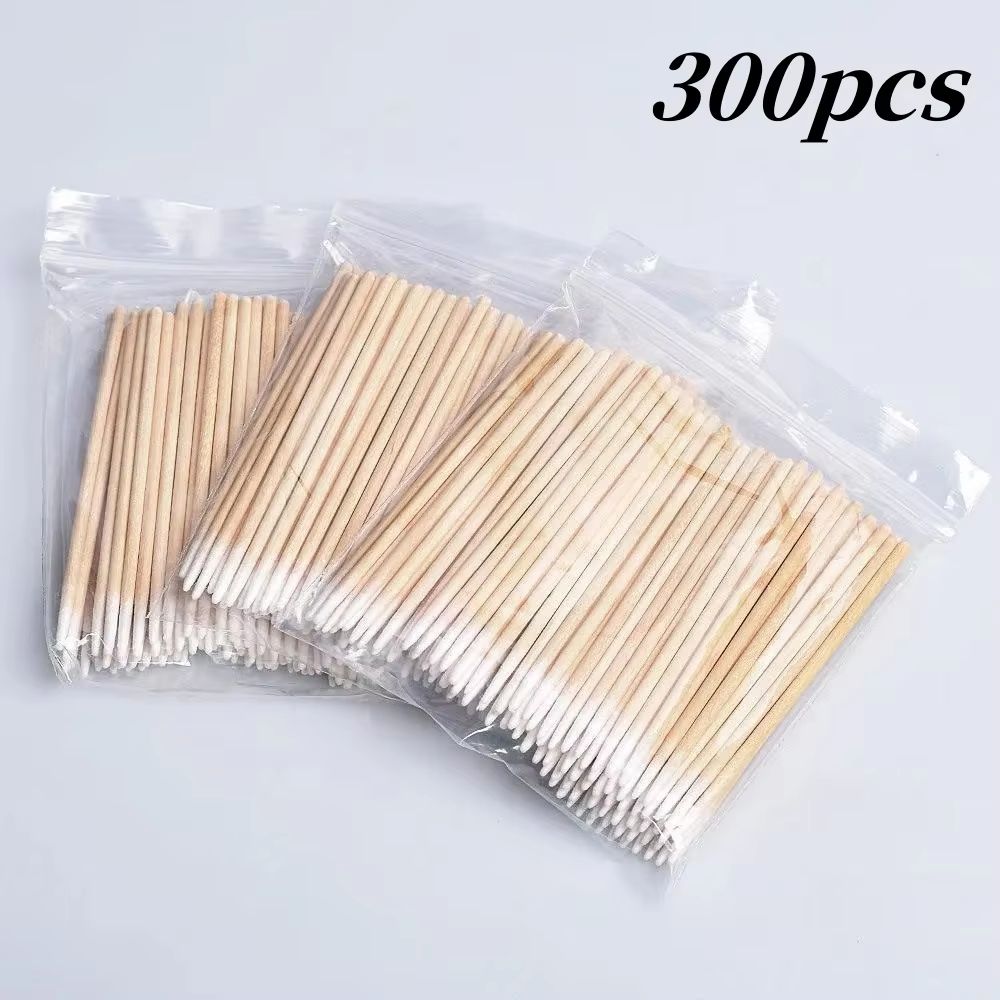 Precision Cotton Nail Polish Corrector Sticks  100300500 Disposable Wooden Cotton Tip Buds 8