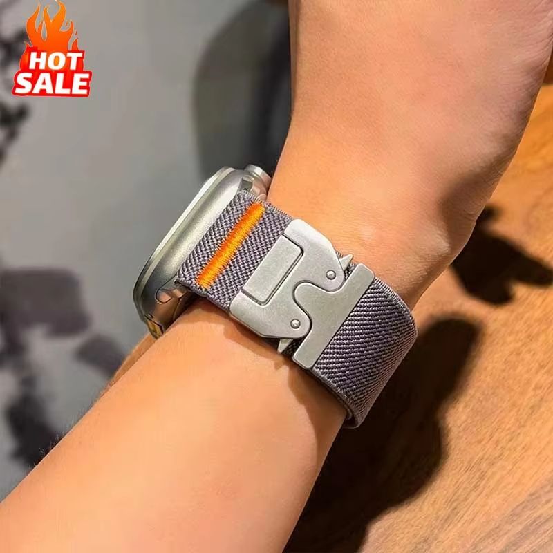 Premium Nylon Elastic Apple Watch Band Set – 2PCS Sport Loop Straps for Apple Watch Ultra & Series 10–3 SE