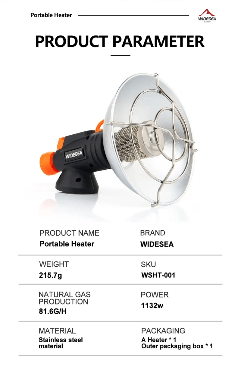 Widesea Portable Stainless Steel Camping Heater 4