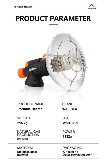 Widesea Portable Stainless Steel Camping Heater 4